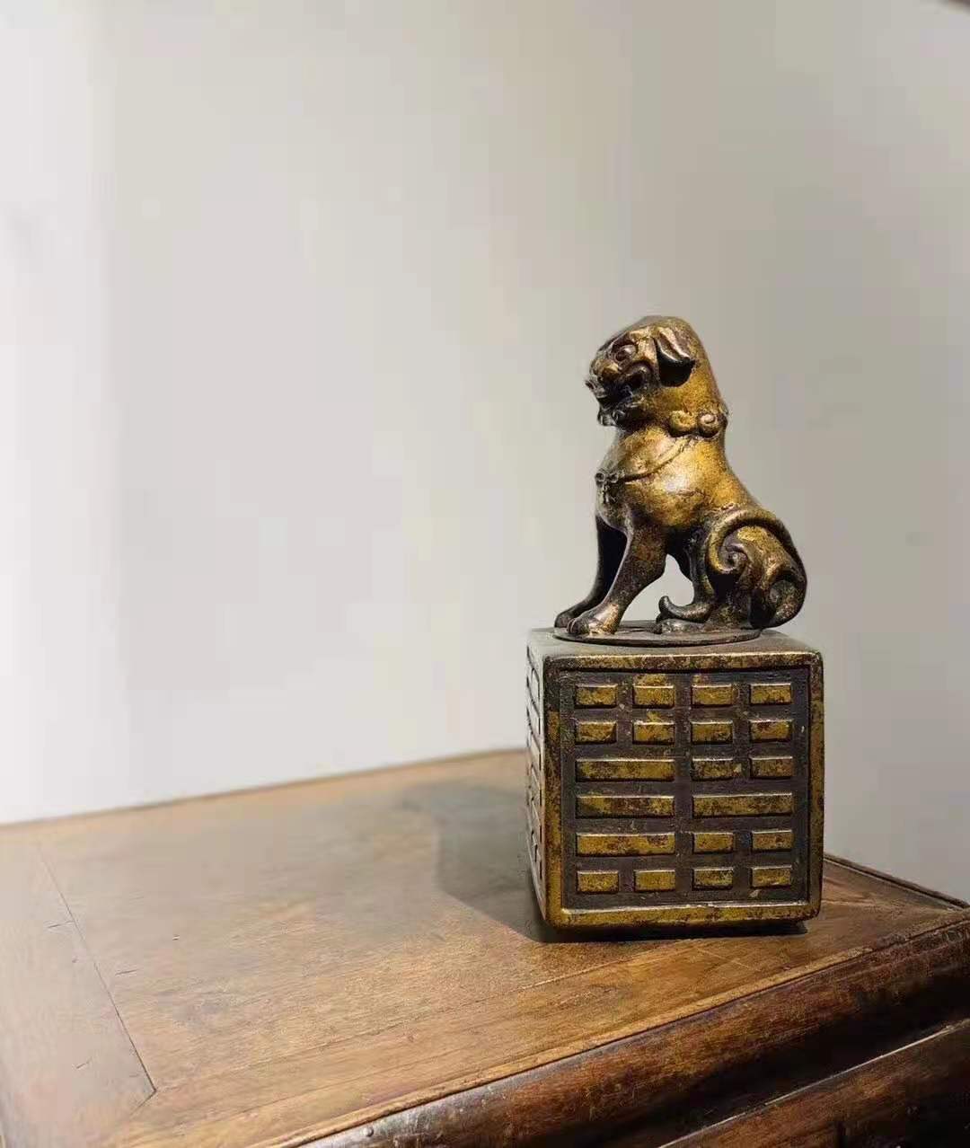 百年古铜鎏金狮子香炉